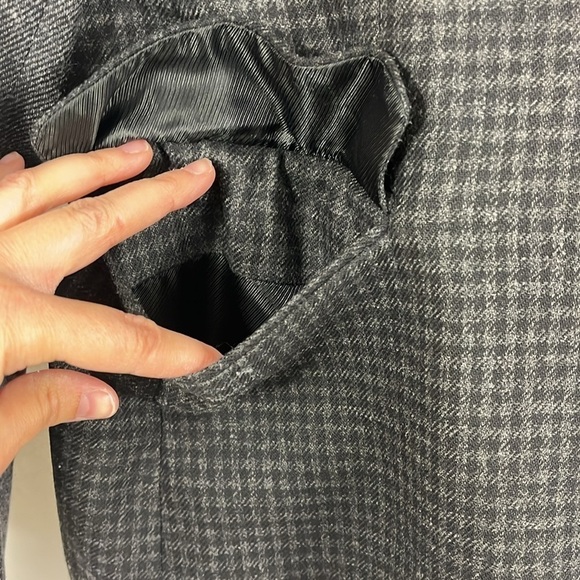 Express Photographer Fitted Wool Blend Mixed Pattern Gray Blazer Mens Size 38R - Picture 6 of 15